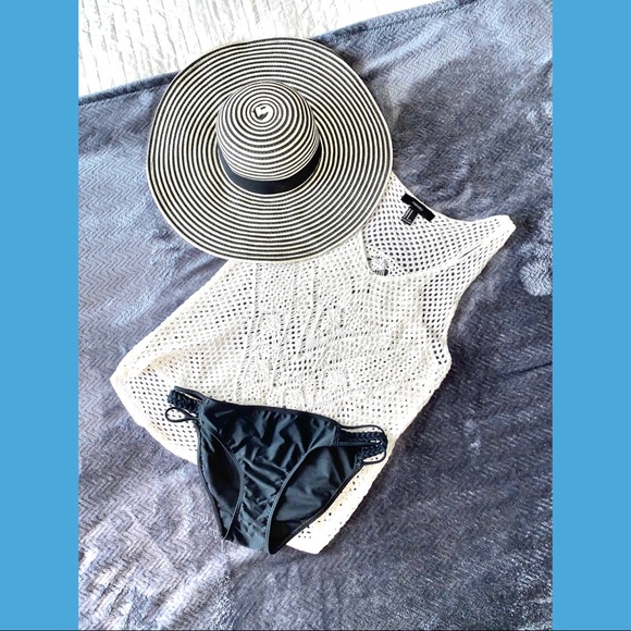 White Knitted Beach Chic Tank Top M - Picture 3 of 11